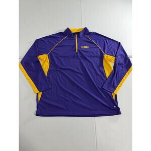 LSU Men’s Light Weight Quarter Zip Sweater Size 2xl purple and gold